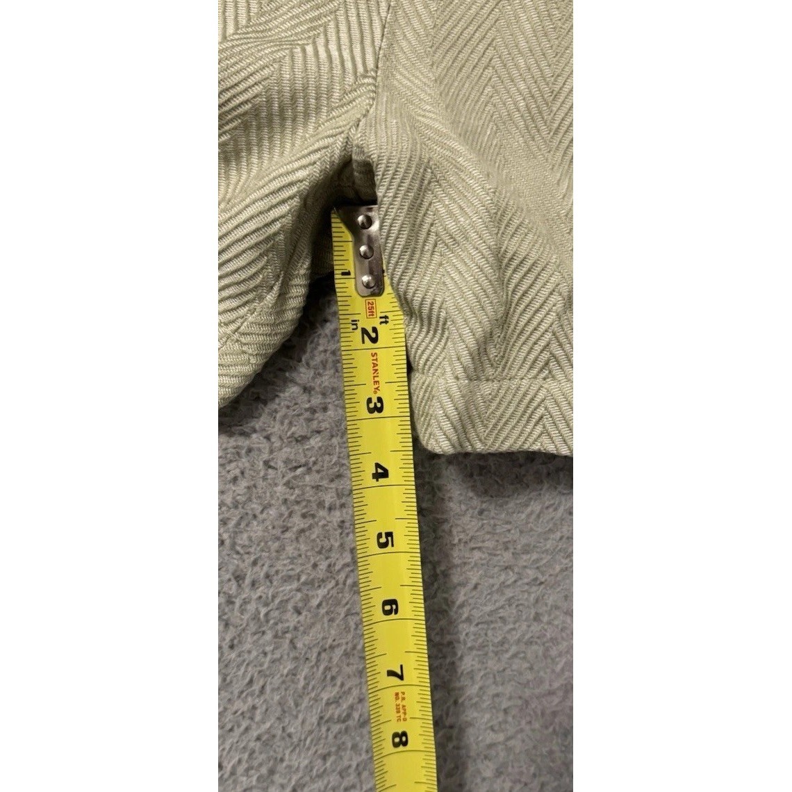 Attersee Green White Obstract Linen / Cotton Blend Shorts Size Xs — image 6 of 6